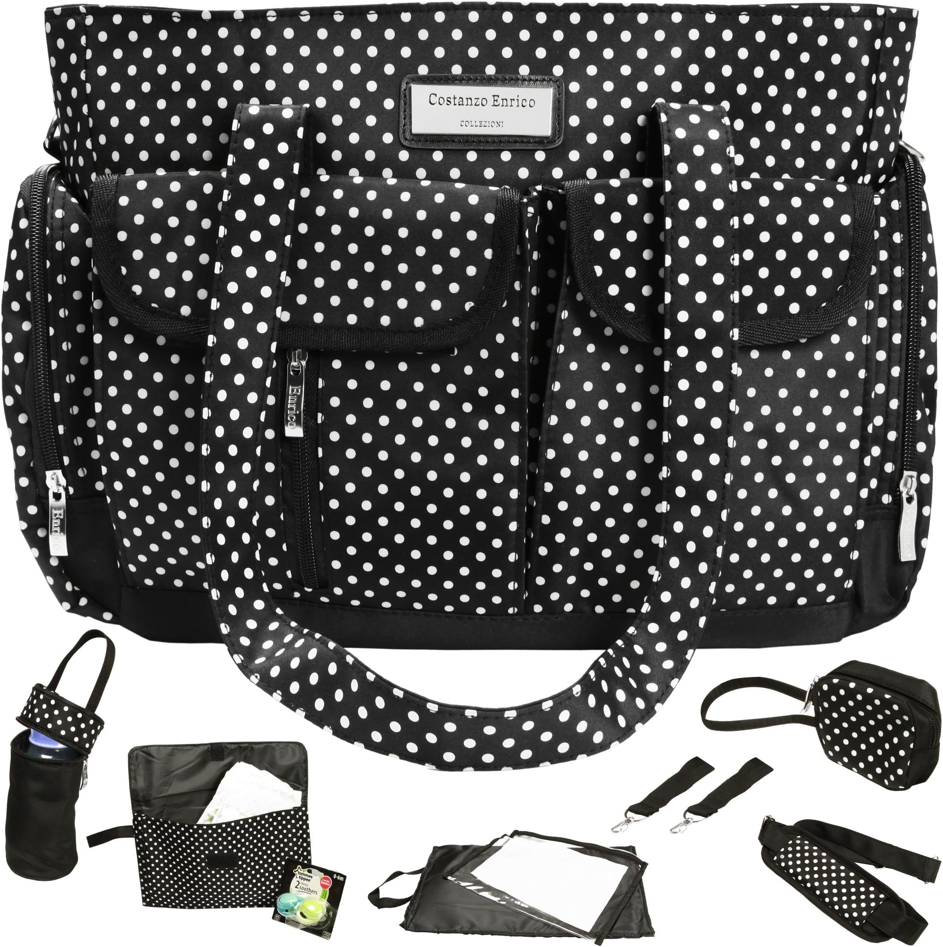 Designer Baby Diaper Changing Tote Bag, 8pc Set Costanzo Enrico Milano