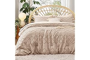 Bedsure Queen Warm Tan Boho Comforter Set