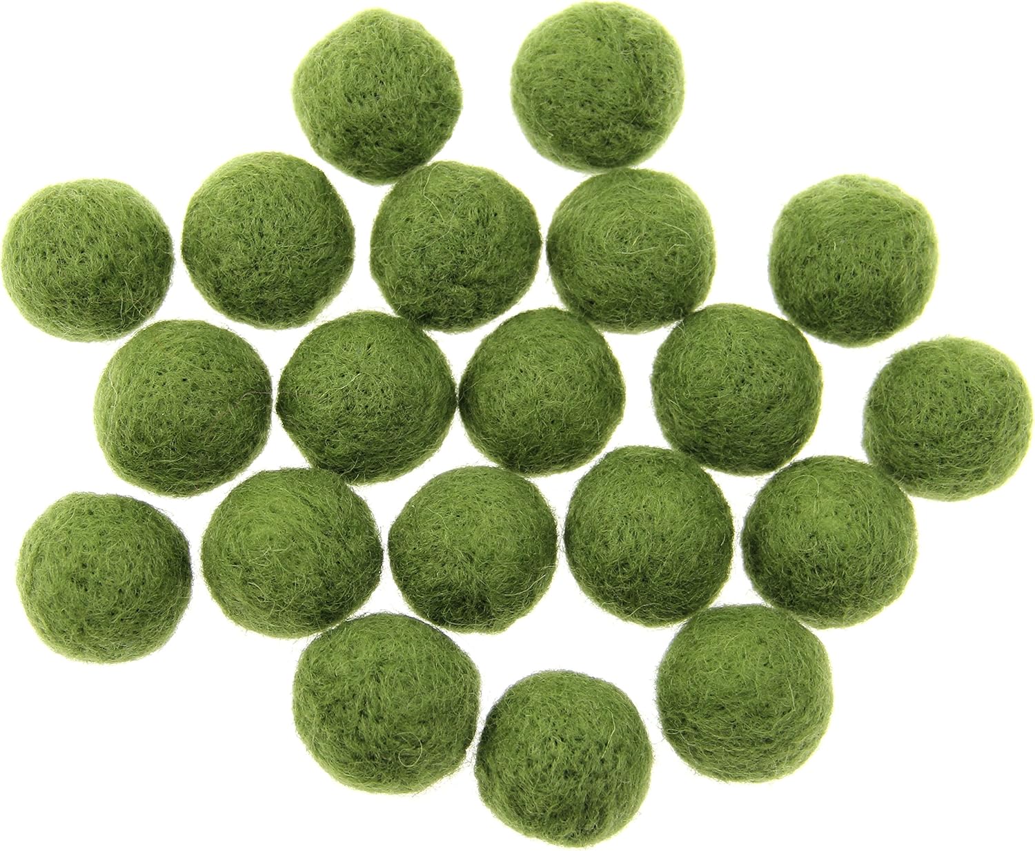 Zasy 30mm Needle Wool Felt Balls Foam Filled Wool Felt Pom Pom Home Decor DIY (Army Green)
