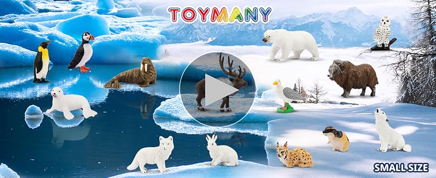 Amazon.co.jp: TOYMANY 14PCSミニ動物フィギュア 北極動物