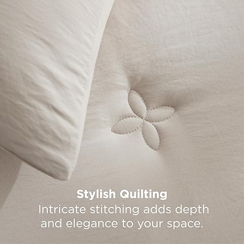 Miniatura 5 de Bedsure Edredón con 2 fundas de almohada, ropa de cama suave prelavada tamaño Queen, edredón acolchado (90 x 90 pulgadas) con diseño de trébol,