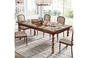 Tribesigns 62” Wood Dining Table for 4-6 People, Farmhouse Large Rectangle Kitchen Table