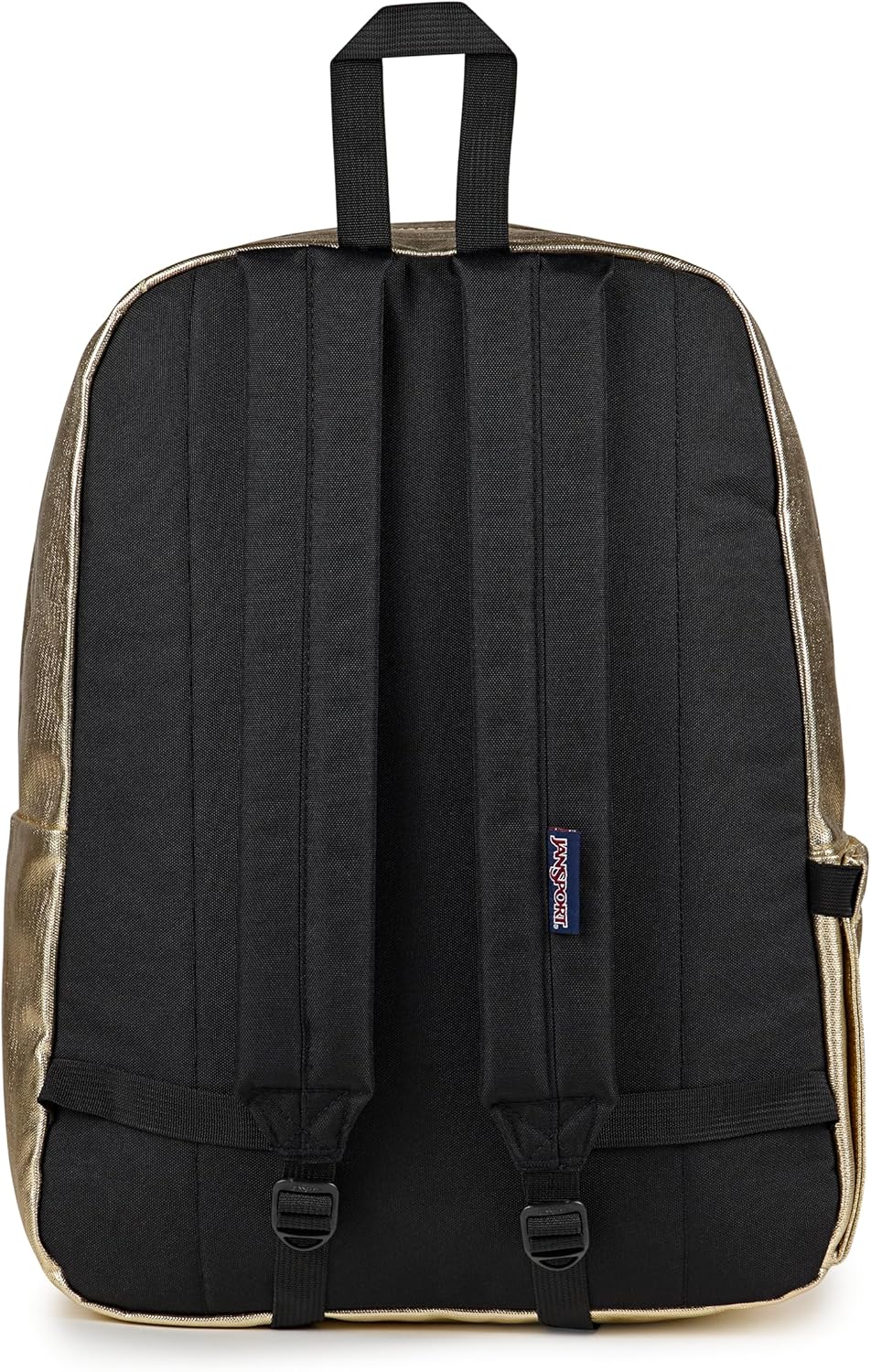 JanSport Superbreak Plus FX Backpack - Work, Travel, or Laptop Bag with Water Bottle Pocket - Surreal Shine​ Gold