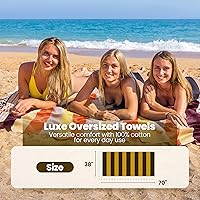 Vista 6 de Gold CASE Juego de 6 Toallas de Playa Turcas – Toallas de Baño Grandes 100% Algodón 70 x 38'' – LYCIA de Tamaño Extra Grande, Secado Rápido y Sin