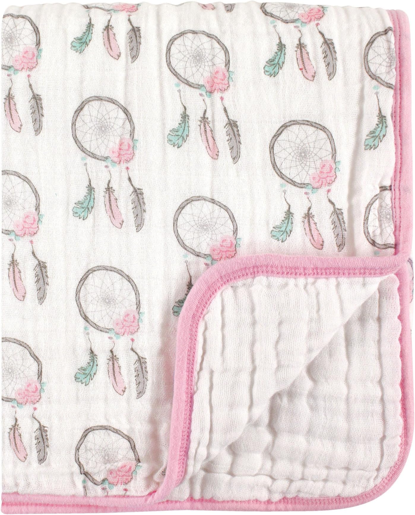 Hudson Baby Unisex Baby Muslin Tranquility Quilt Blanket, Dream Catcher, One Size