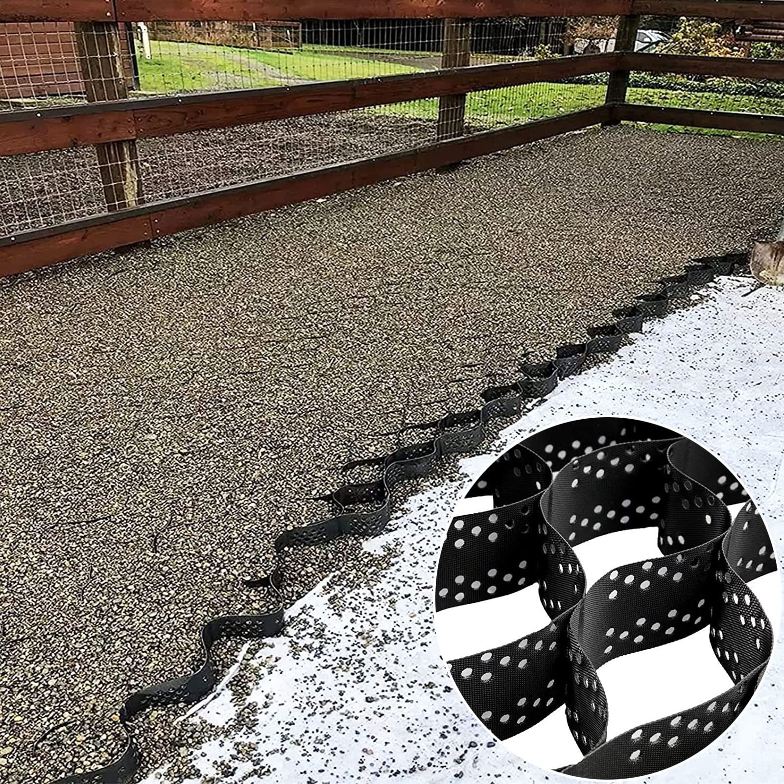 Stabilizzatore profondo del terreno da 5,1 cm per ghiaia e pietra del terreno inclinato - Tessuto di stabilizzazione del suolo per edilizia e paesaggistica