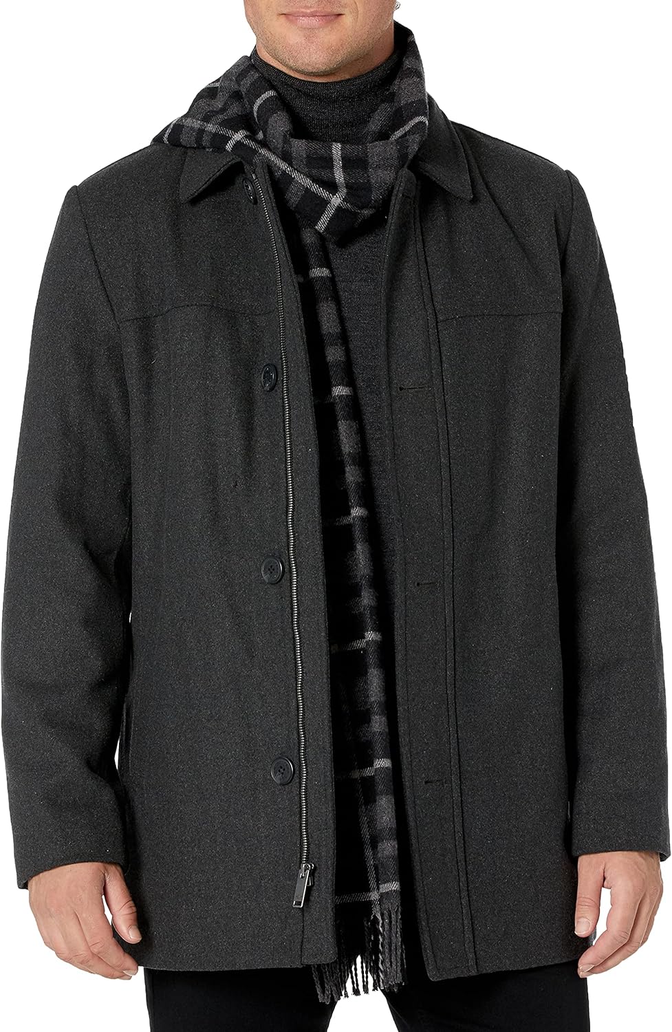 Dockers mensWeston Wool Blend Car Coat with Scarf (Regular and Big & Tall Sizes) Long Sleeve