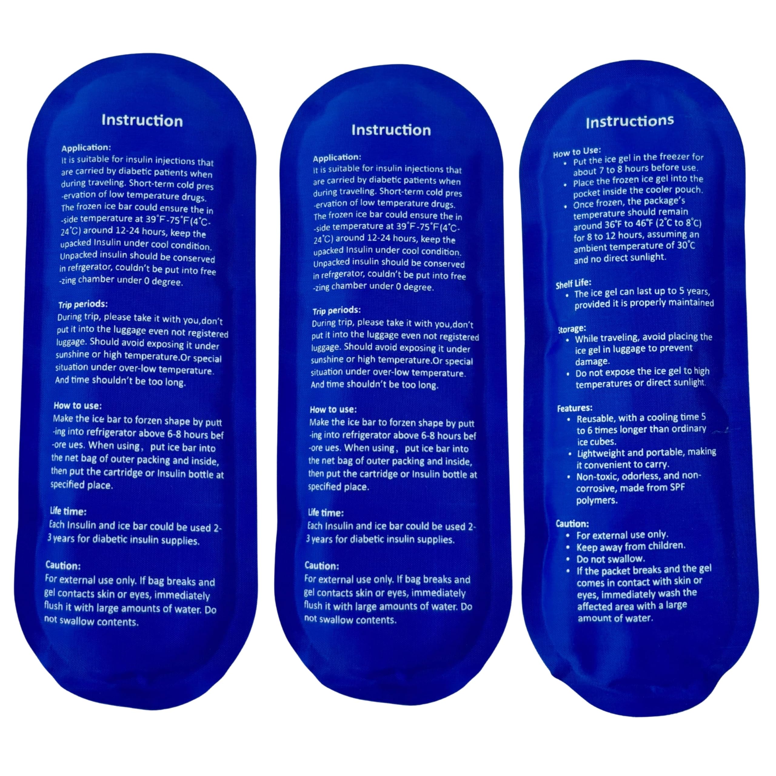 3 Pack Reusable Ice Packs for Insulin Cooling – Extra Cooling Solution for Diabetic Insulin Storage