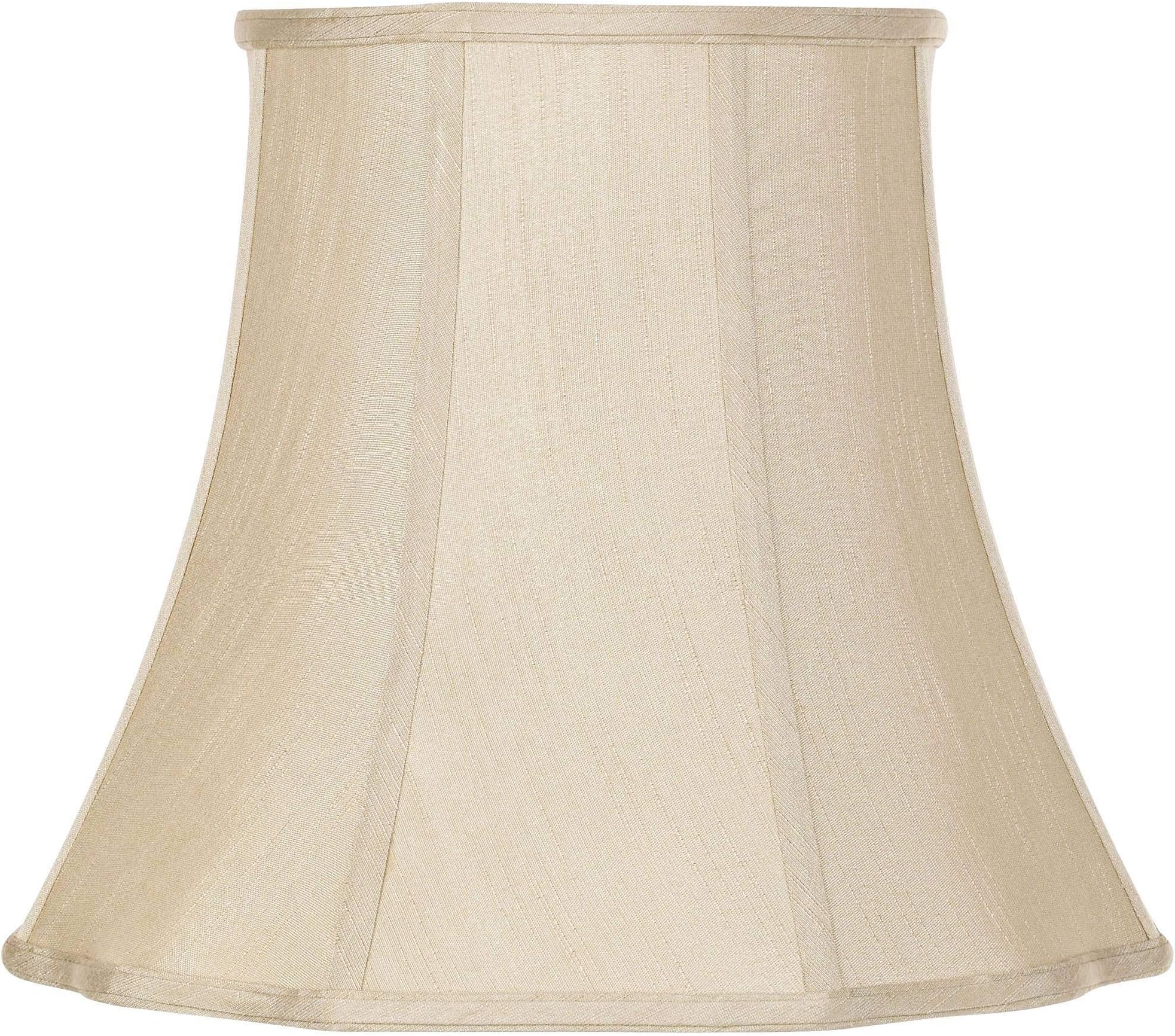 Taupe Medium Bell Lamp Shade 10" Top x 16" Bottom x 14" Slant x 13.5" High (Spider) Replacement with Harp and Finial - Imperial Shade
