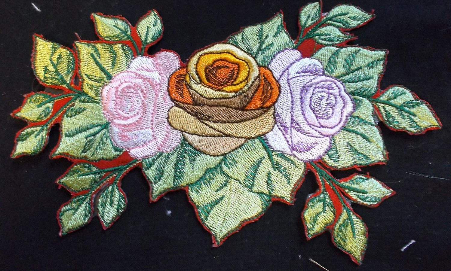 Custom Romantic Rose[Beautiful Rose] Embroidered Iron on/Sew Patch [4.5" *4.5"] [Made in USA]