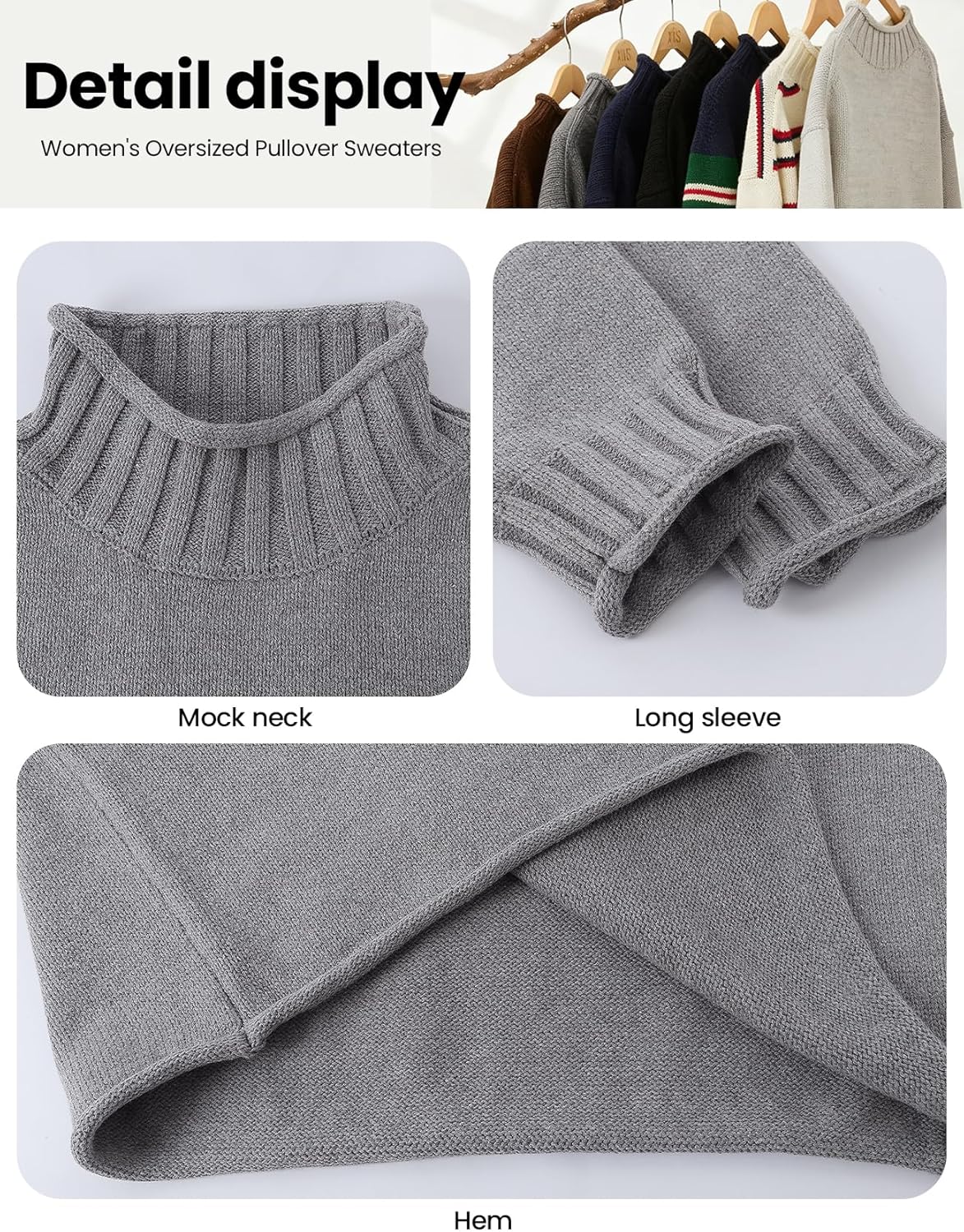 Yimoon Womens Oversized Rollneck Sweater Casual Cable Knit Long Sleeve Chunky Pullover Sweater Fall Winter Knitwear 2026 - Image 7