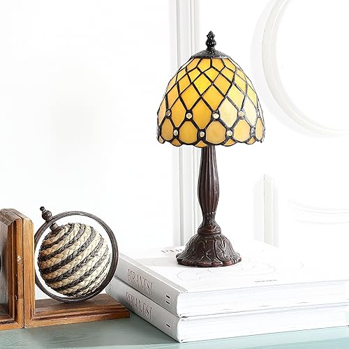 Miniatura 2 de JONATHAN Y JYL8015A Campbell Tiffany - Lámpara de mesa LED estilo Tiffany de 12.5 pulgadas, tradicional para dormitorio, sala de estar, oficina,