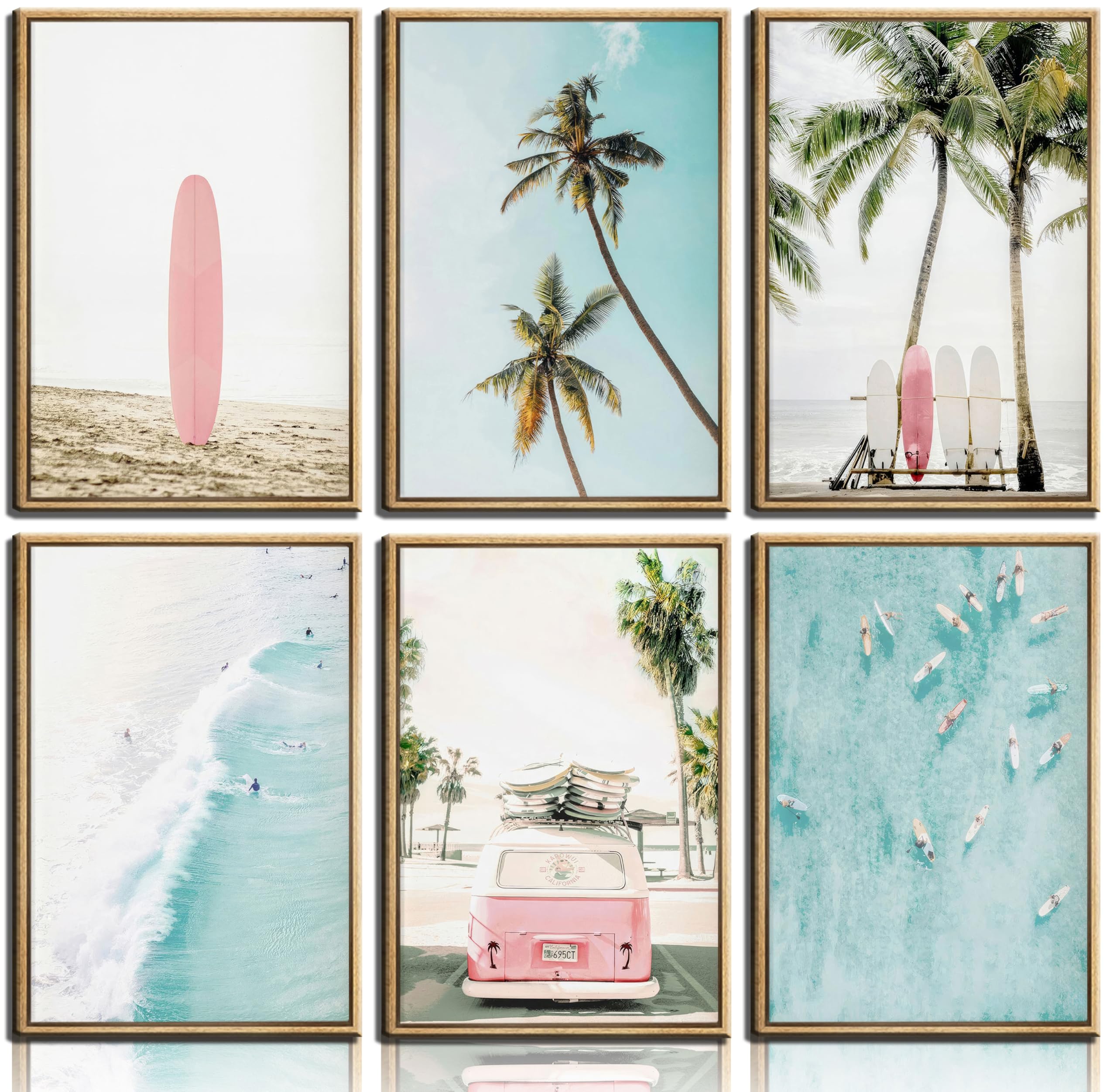 6Pcs Summer Beachy Wall Art Sets Coastal Vibes for Your Space