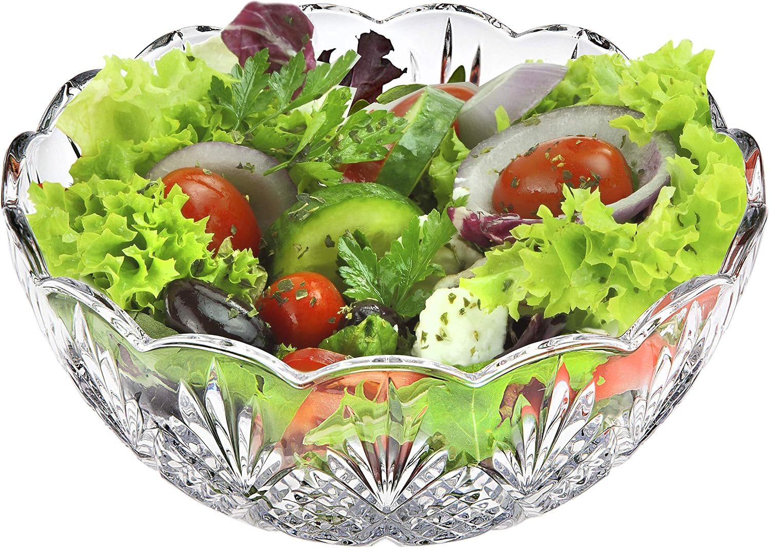 Blасk Frіdау - 50% оƒƒ Elegant Large Crystal Clear Salad Bowl, Glass Mixing Bowl, All Purpose Round Serving Bowl 🔥 Crаzу Dеаlѕ Elegant Large Crystal Clear Salad Bowl, Glass Mixing Bowl, All Purpose Round Serving Bowl