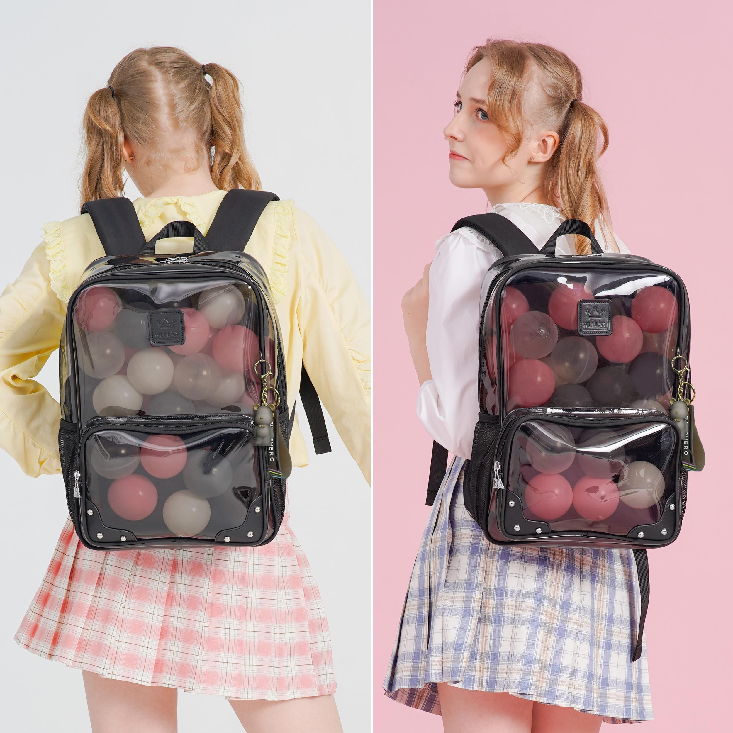 Caoroky knight Zaino trasparente resistente TPU trasparente College Laptop Zaini Vedere Attraverso Donne Uomini Ragazze Scuola Libro Bag