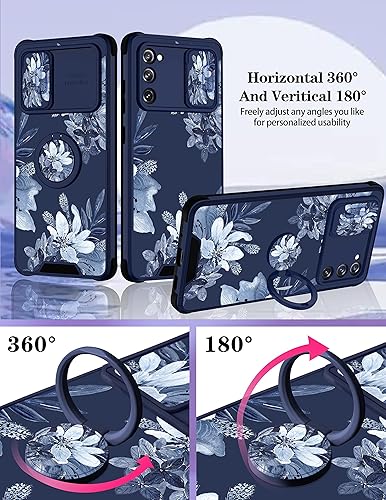 Miniatura 4 de Goocrux Funda 2 en 1 para Samsung Galaxy S20 FE 5G, diseño de flores florales para mujeres y niñas, diseño de patrón de plantas lindo con cubierta