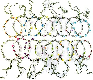 Saragan Flower Crowns Set of 16 - Assorted Colored Garland Headbands for Girls and Women - All-Occasions Wreath Headband Perfect for Wedding, Party, Festival, Photography Props, Birthday Accessories - coolthings.us