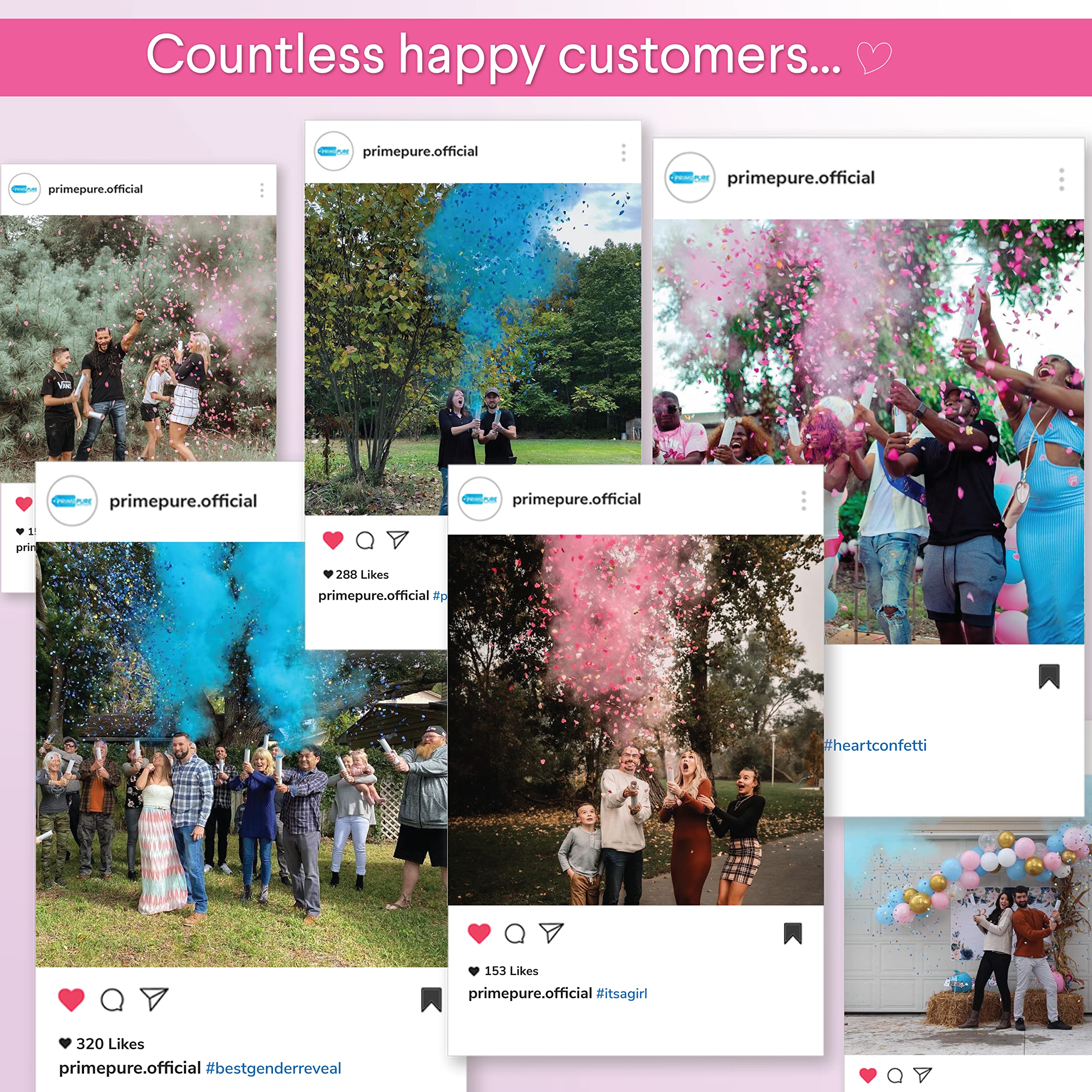 Buy Premium Gender Reveal Confetti Cannon Set of 4 Gender Reveal