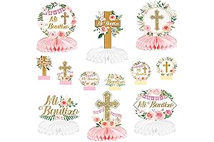 Mi Bautizo Floral Honeycomb Centerpieces