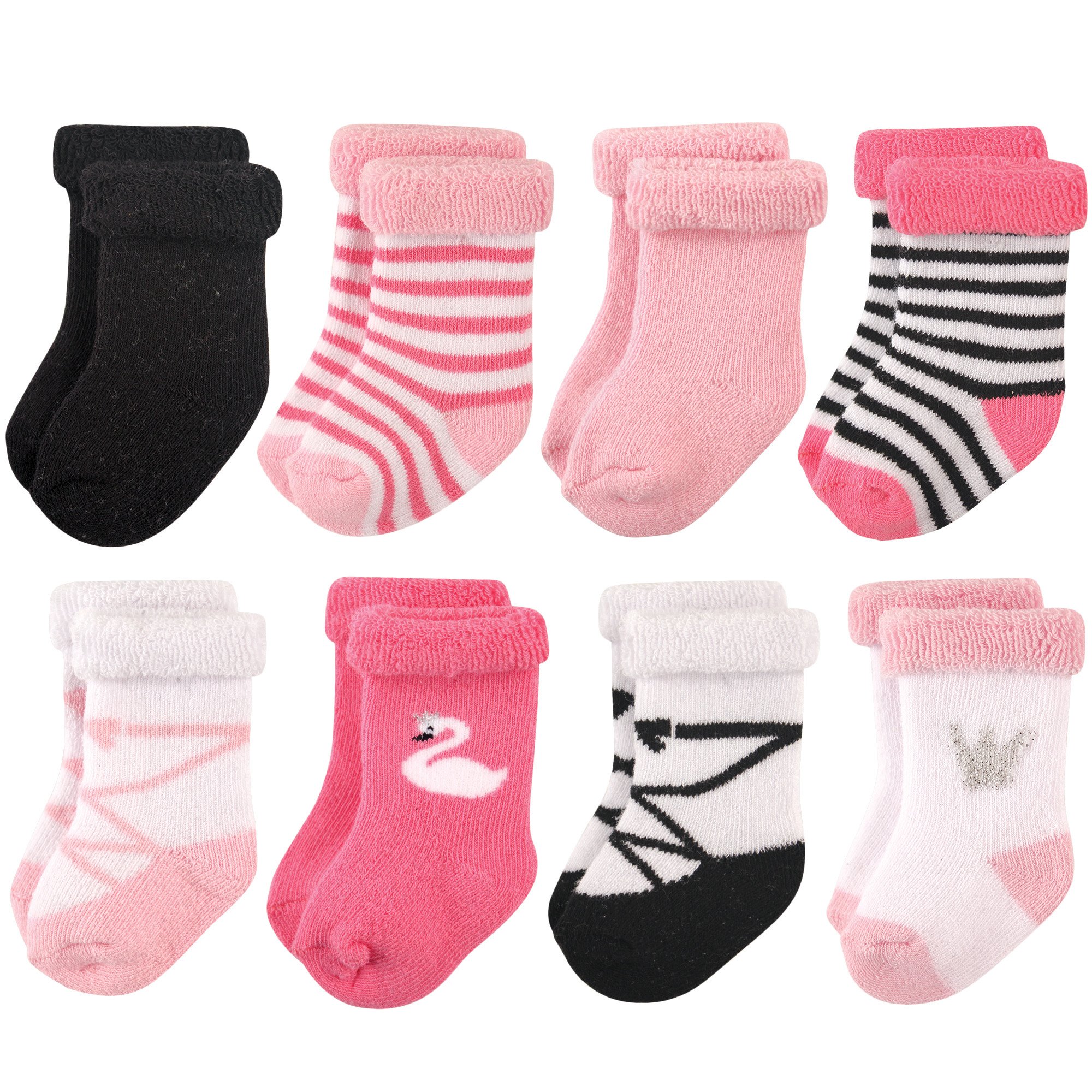 Hudson Baby Baby 8-pack Cotton Rich Newborn and Terry Socks