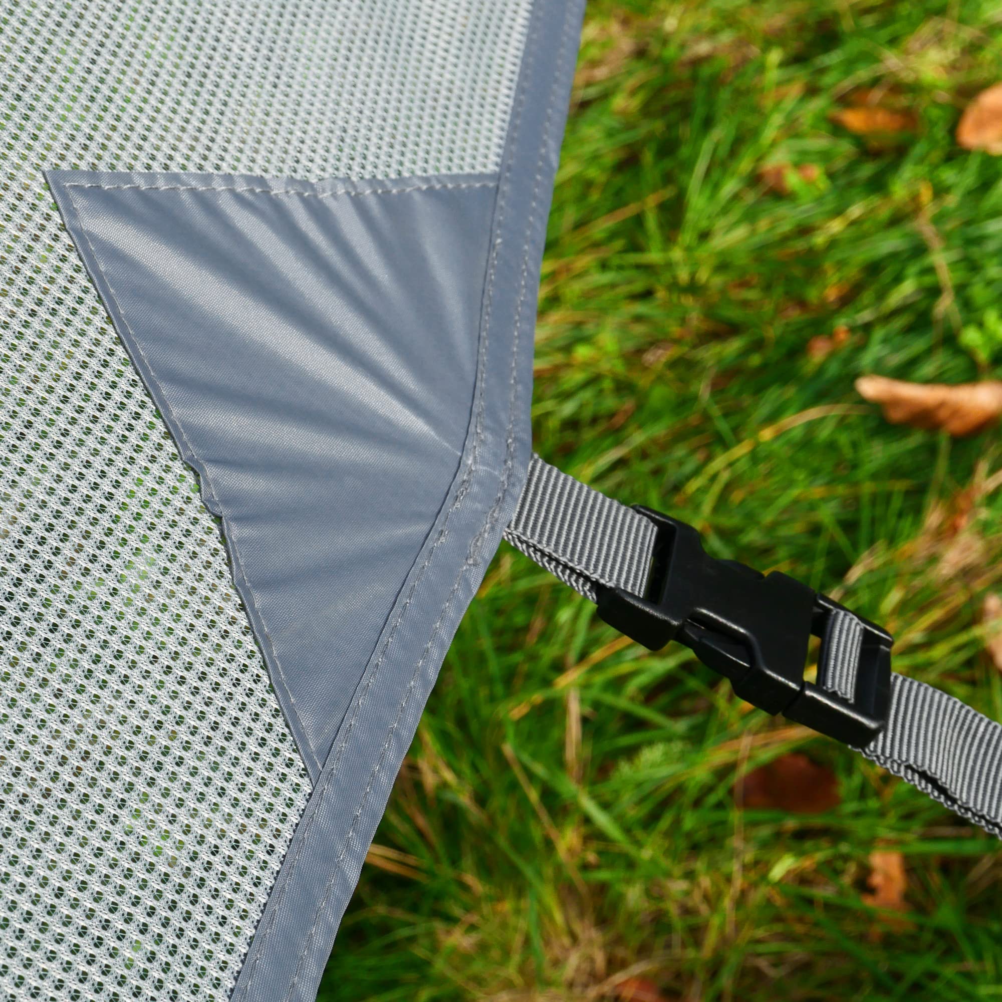 your GEAR Capri Sun Blocker Paroi avant et parois latérales perméable au vent pour auvent, protection visuelle et protection solaire, 3 passepoils, diamètre 4,3, 6,2 et 7 mm, largeurs de 240 à 480 cm