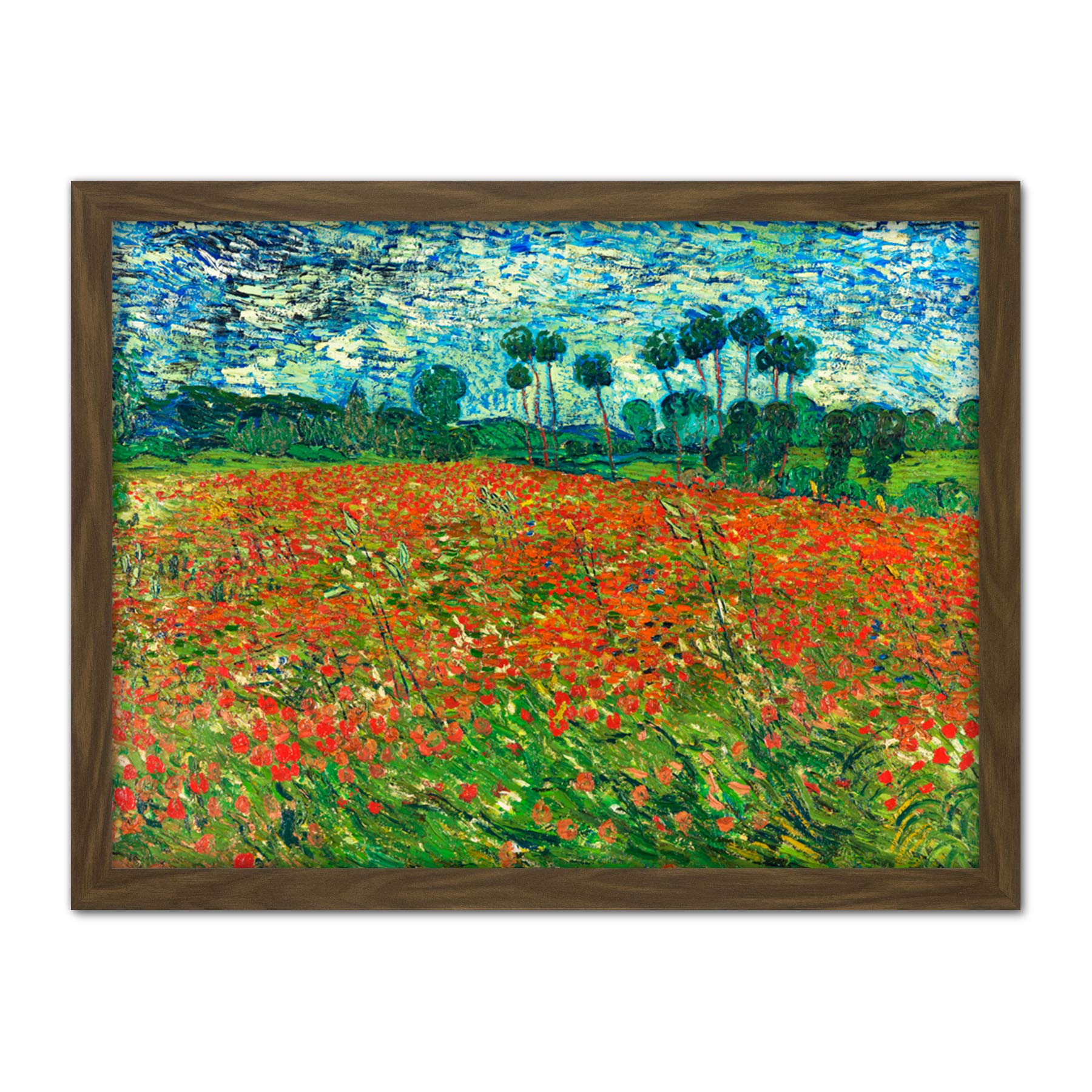 Vincent Van Gogh Poppy Field Large Framed Art Print Poster Wall Decor 18x24