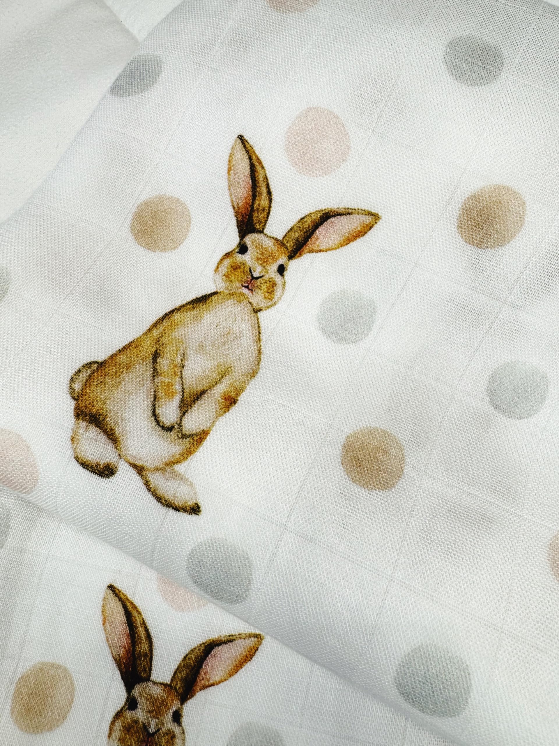 Baby J's® X-Large Luxury Soft Bamboo Muslin Swaddle Blankets - Bamboo Cotton Super Soft Muslin for Baby Girl or Baby Boy (Rabbit) - Image 4