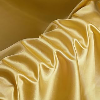 5 Yards 63" Wide Gold Silky Satin Fabric for Wedding,Decoration,Party,Fashion,Apparel,DIY Crafting,Sewing