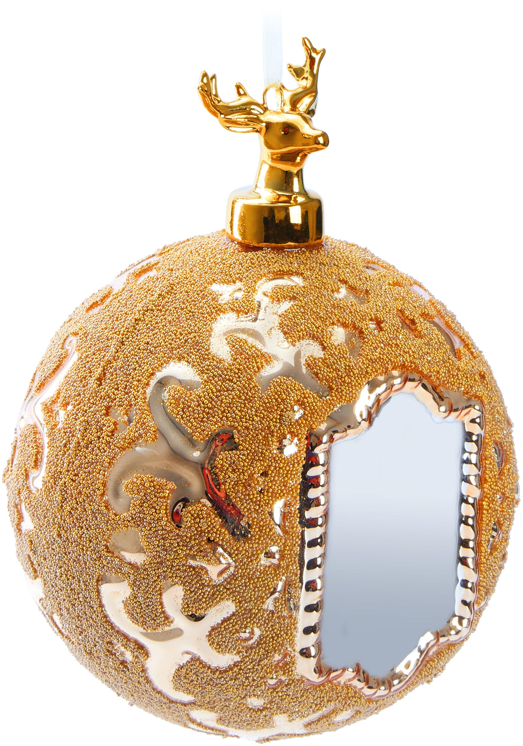 BRUBAKER Palla Di Natale Re Degli Scacchi, 10 Cm, Vetro E Porcellana Con Corona Dorata, Eleganza Per L'Albero