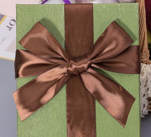 Miniatura 5 de Cinta de satén marrón sólido de 1 12 pulgadas, cinta de tela artesanal de 50 yardas para envolver regalos, ramos florales, decoración de fiesta de