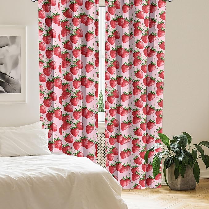 🍓 Sweet Summer Strawberry Curtains! 🍓