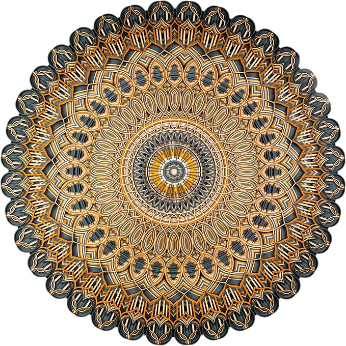 WALLANTQ Wall Art Wooden Carved Mandala Wood Wall Decor 3D
