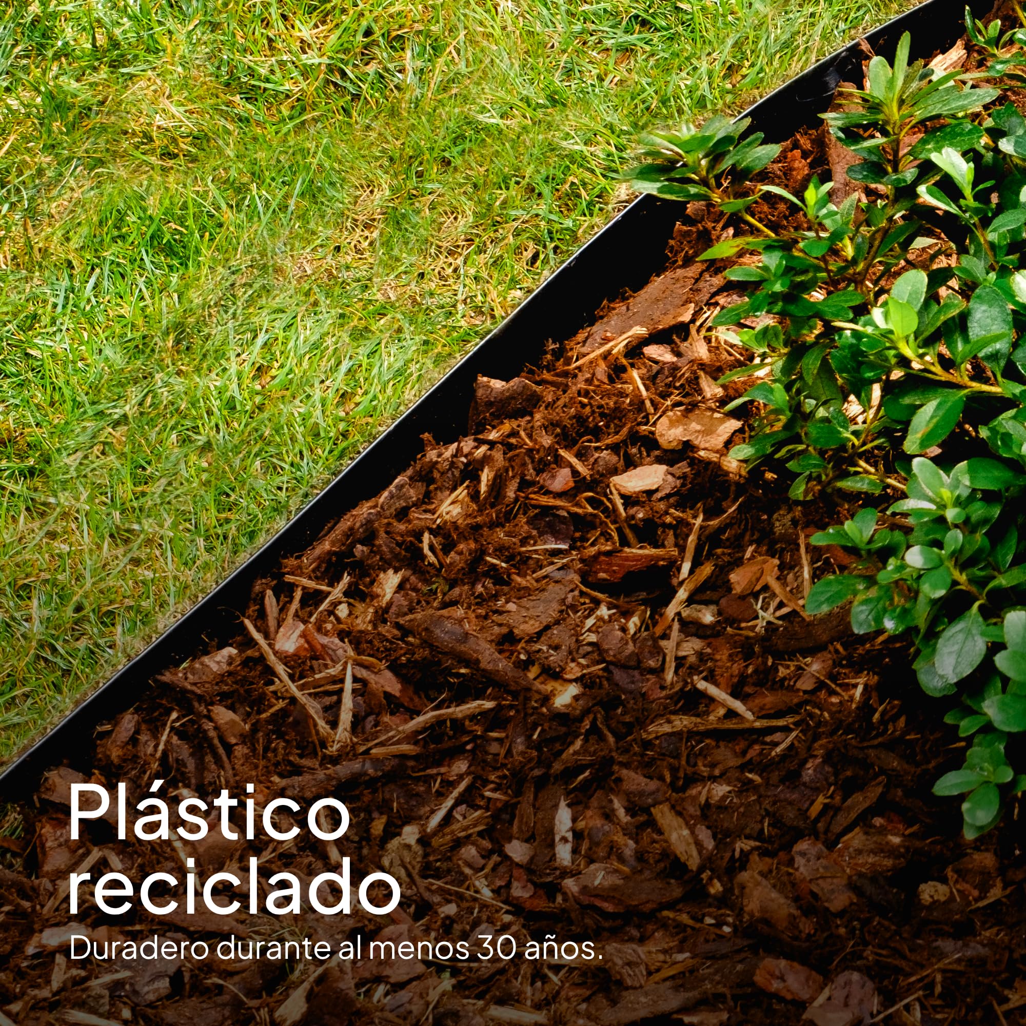Flexible Borde de Jardín - Bordillo Escondido Plastico - Longitud 20 m (120 mm) - Instalación Simple, Flexibilidad Máxima, Suficientemente Fuerte, Made in EU - Borduras Jardín, Bordillos para Jardín