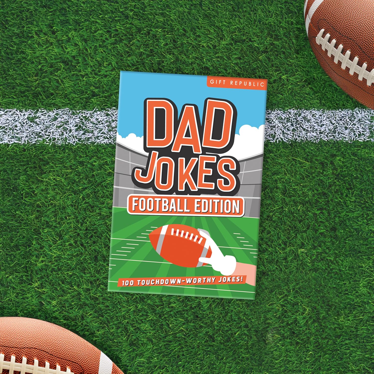 Gift Republic Dad Jokes Football Edition - 100 Dad Joke Cards - Funny Football Related Jokes, Puns and One Liners - Stocking Stuffer - Father's Day image 5