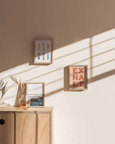 Miniatura 6 de HAUS AND HUES - Portarretratos de madera beige de 5 x 7 pulgadas, juego de 3 marcos de 5 x 7 para fotos, juego de marcos de pared para galería,