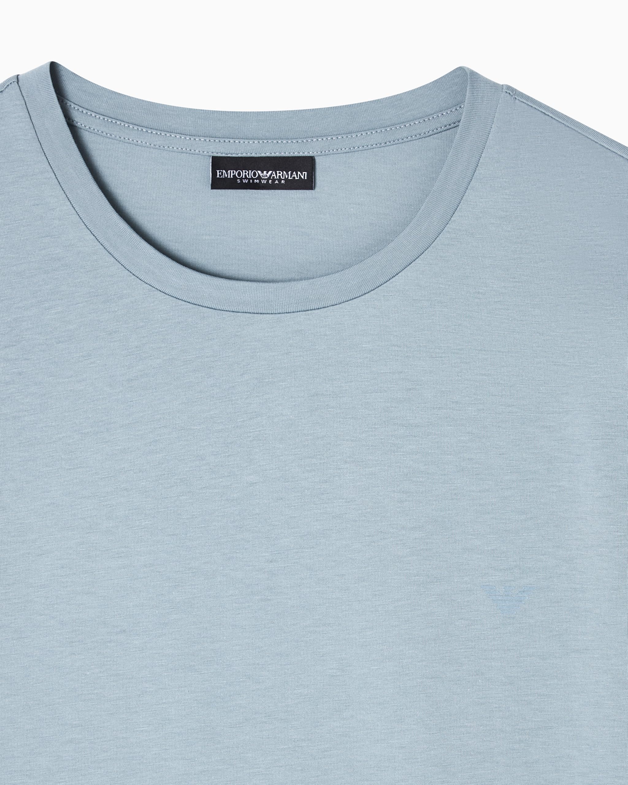 EMPORIO ARMANI T-Shirt Girocollo da Uomo con Stampa Blu L