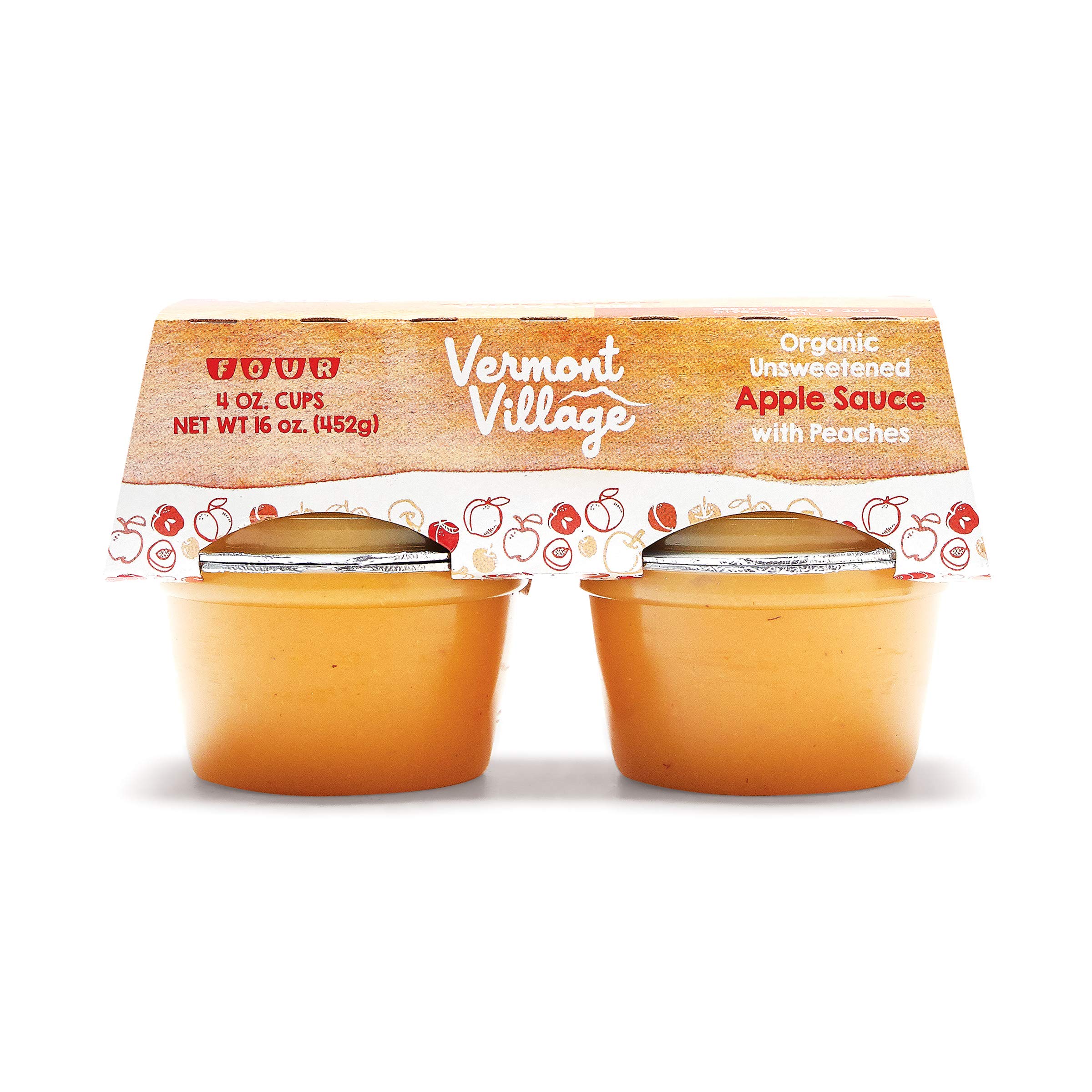 Amazon.com: Vermont Village - Organic Applesauce Peach - 4 x 4 oz