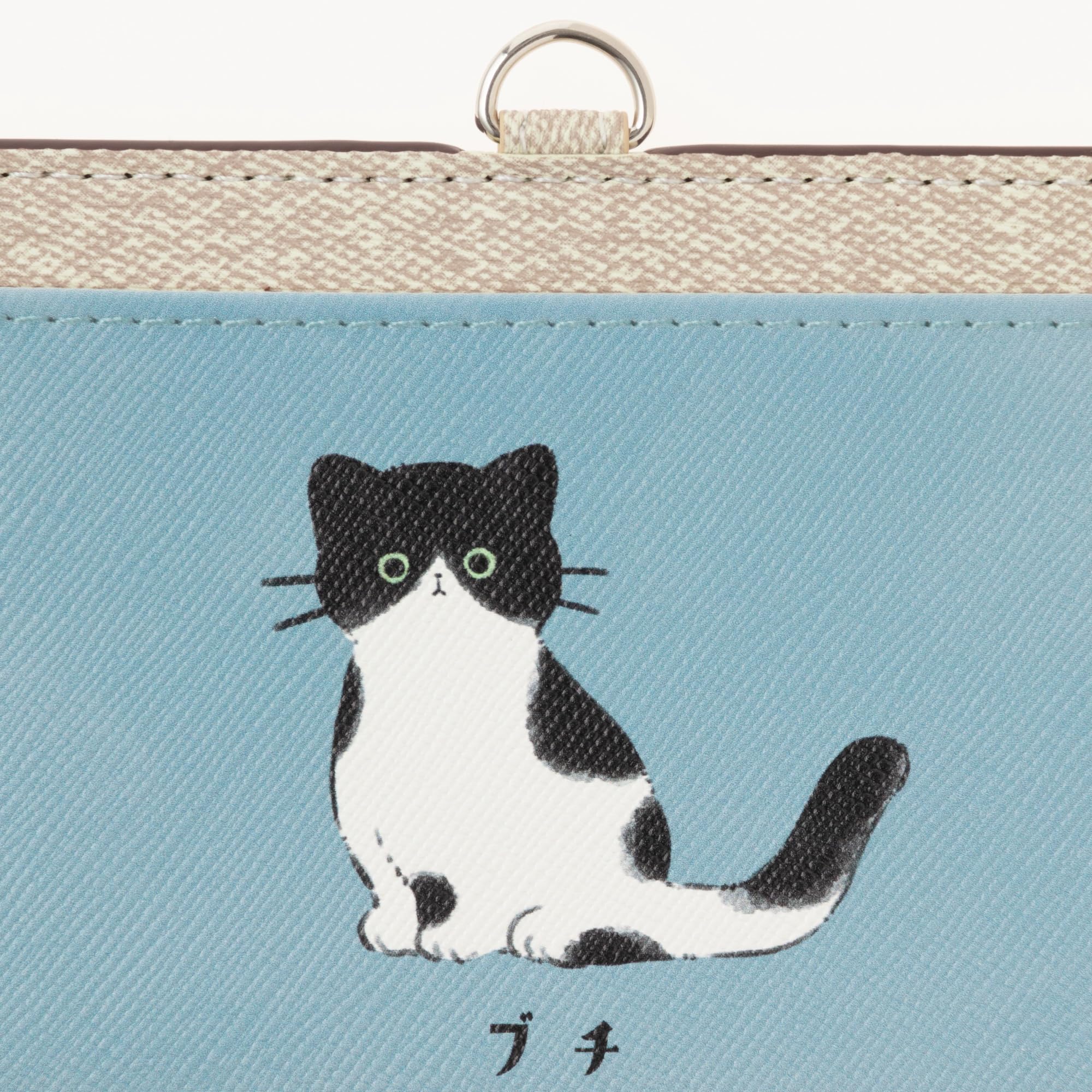 Amazon.co.jp: [グランサンク] IDカードホルダー 横 猫ちゃん 【ブチ