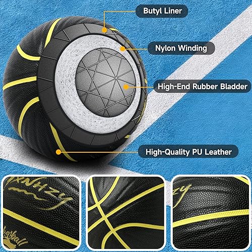 Miniatura 4 de Baloncesto Tamaño 7 Baloncesto interior al aire libre Pelota al aire libre Tamaño de la oficina Cuero PU Nylon Herida Durable Adultos Hombres