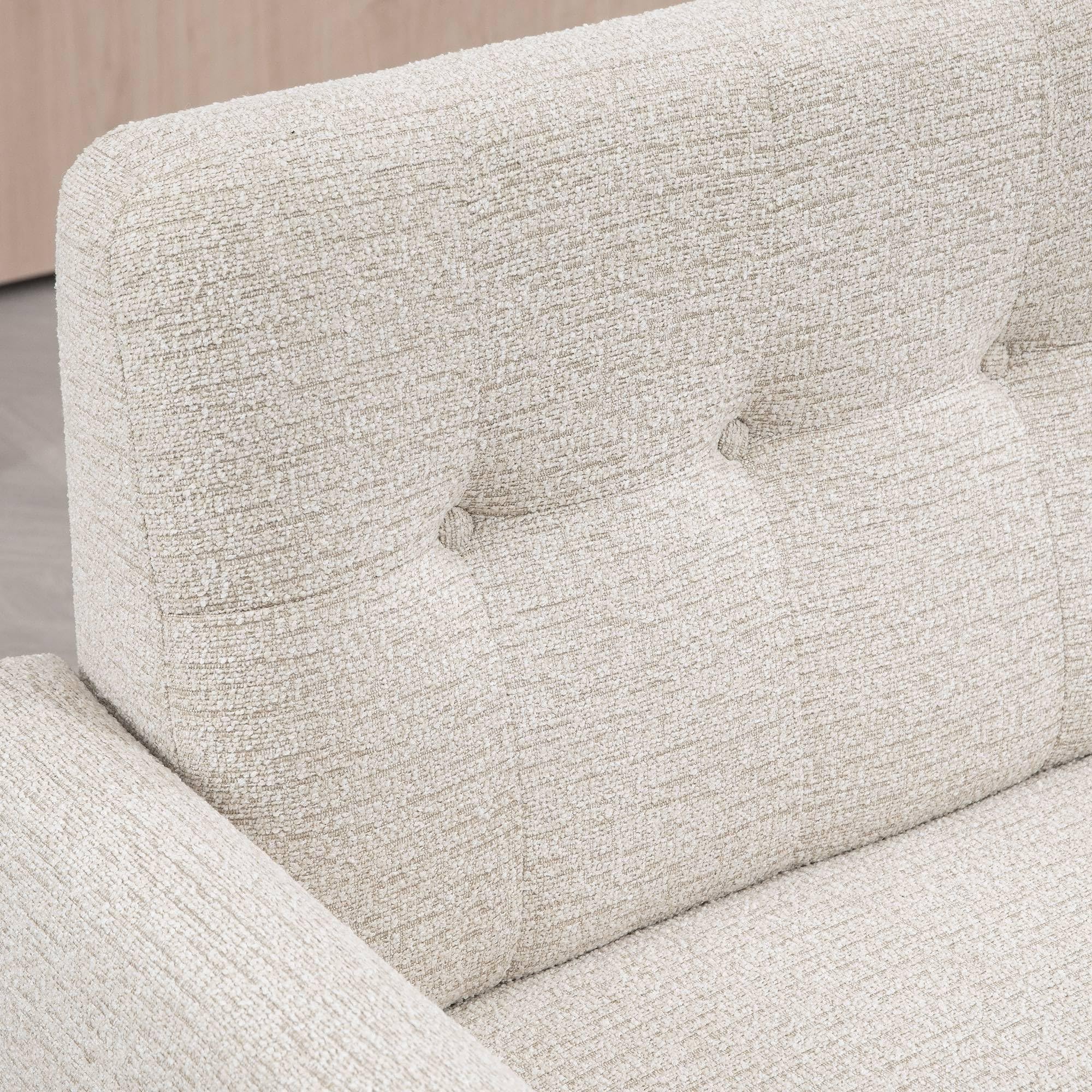 HOMCOM Sofá de 2 Plazas Tapizado en Terciopelo Sofá de Salón Moderno con Reposabrazos y Patas de Madera Carga 240 kg para Dormitorio Oficina 114x71x82 cm Beige
