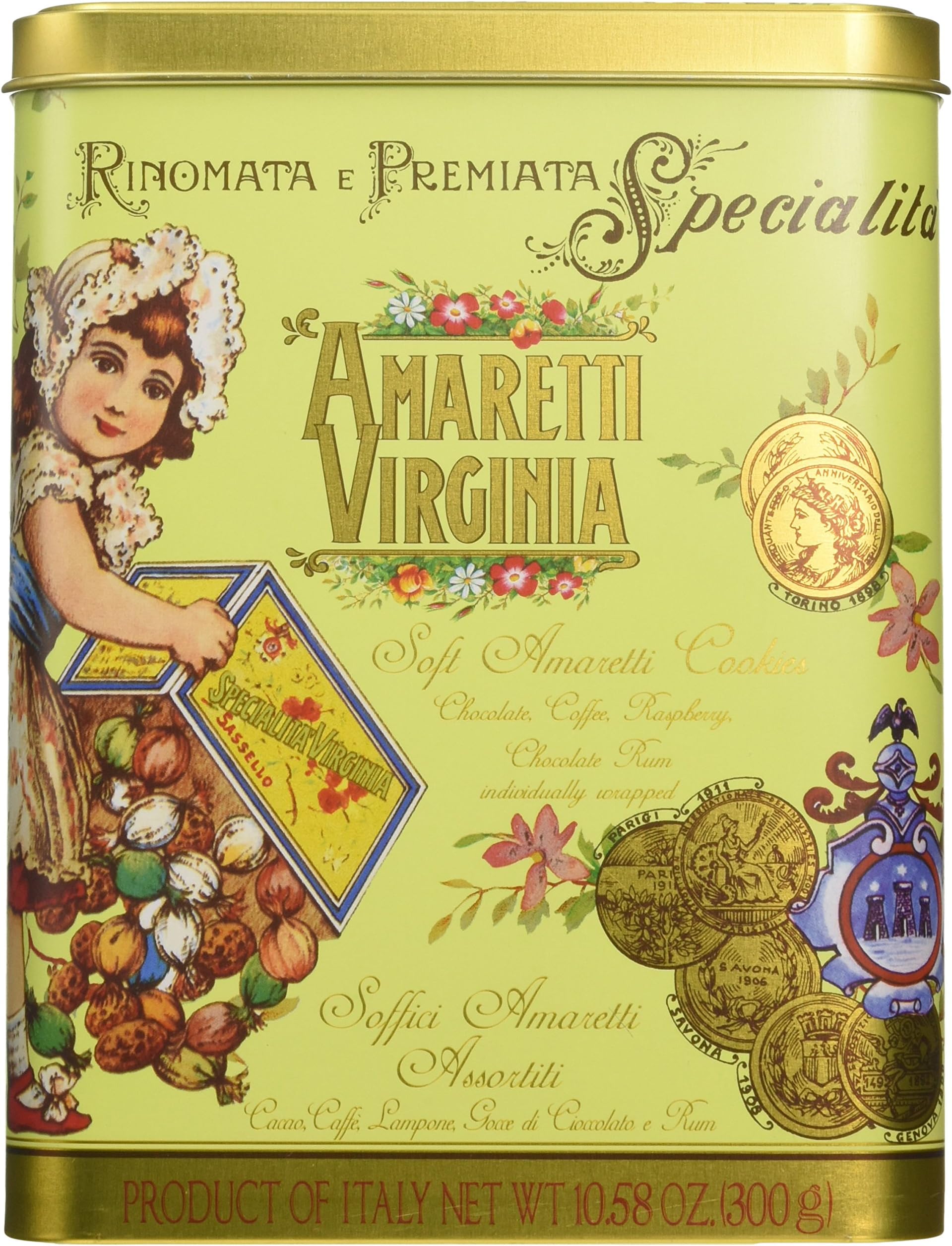 Amaretti Virginia Asstd Ameretti Coffee Cube Tin 300 g