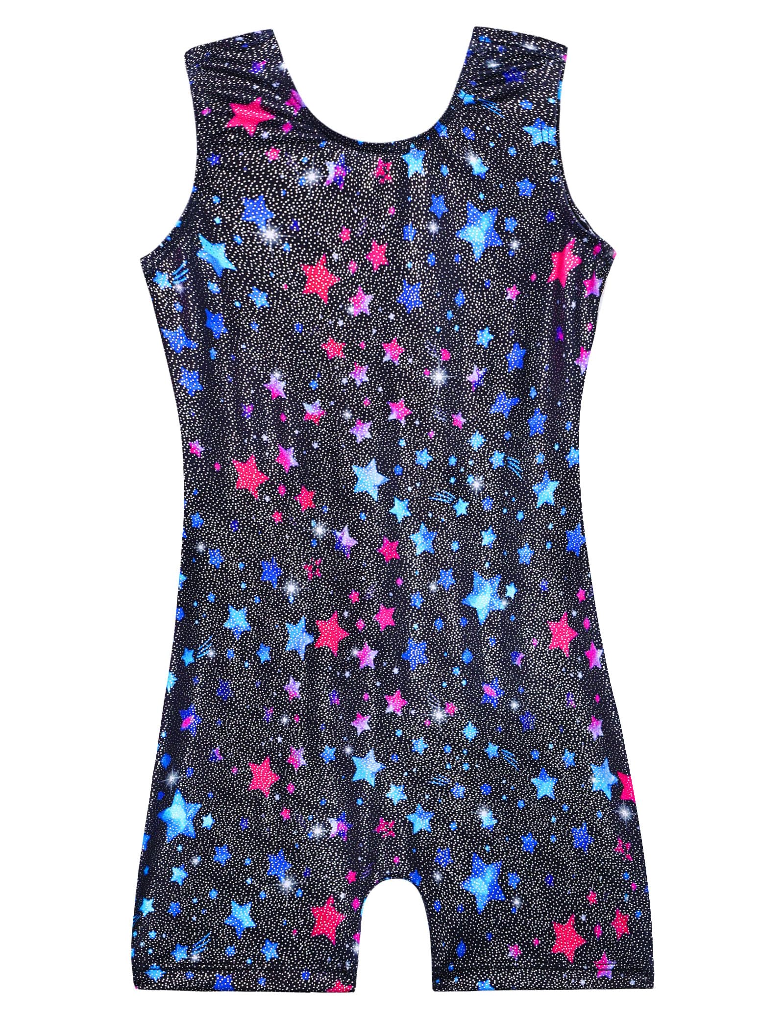 Domusgo Gymnastics Leotards for Girls Sparkly One Piece Biketard Size 1-10Y