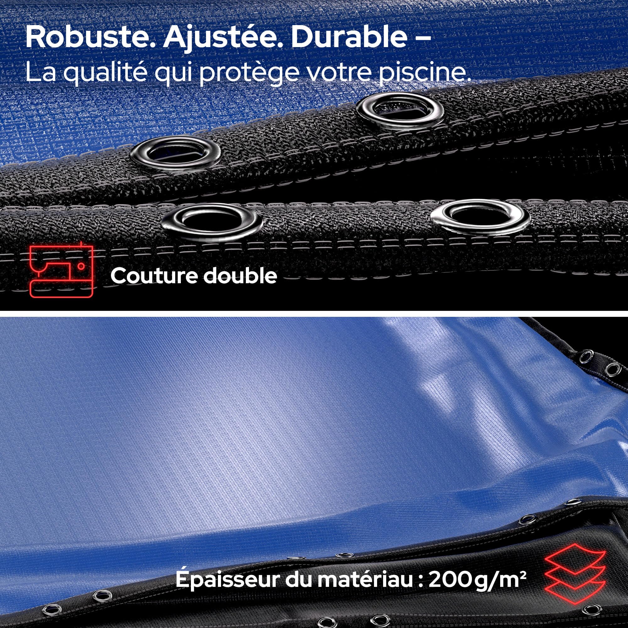 Arebos® Bâche Ronde Ø 560 cm pour Piscine | Bâche 2-en-1 Été & Hiver en PE 200g/m² | Couverture Solaire pour Piscine | Convient aux piscines Ø 460-500 cm