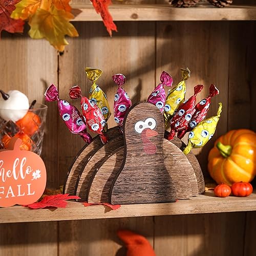 Miniatura 6 de Decoración de Acción de Gracias, soporte de madera para paletas de pavo y soporte para pastel para el hogar, exhibición de mesa de otoño