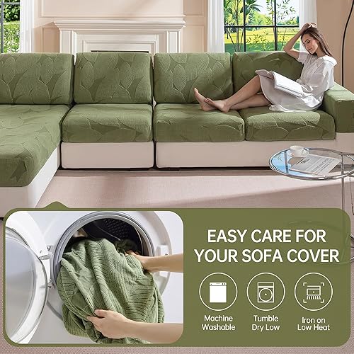 Miniatura 5 de Fundas de sofá para sofá seccional, fundas de cojín suaves y elásticas lavables para sofá en forma de L, fundas antideslizantes para decoración de
