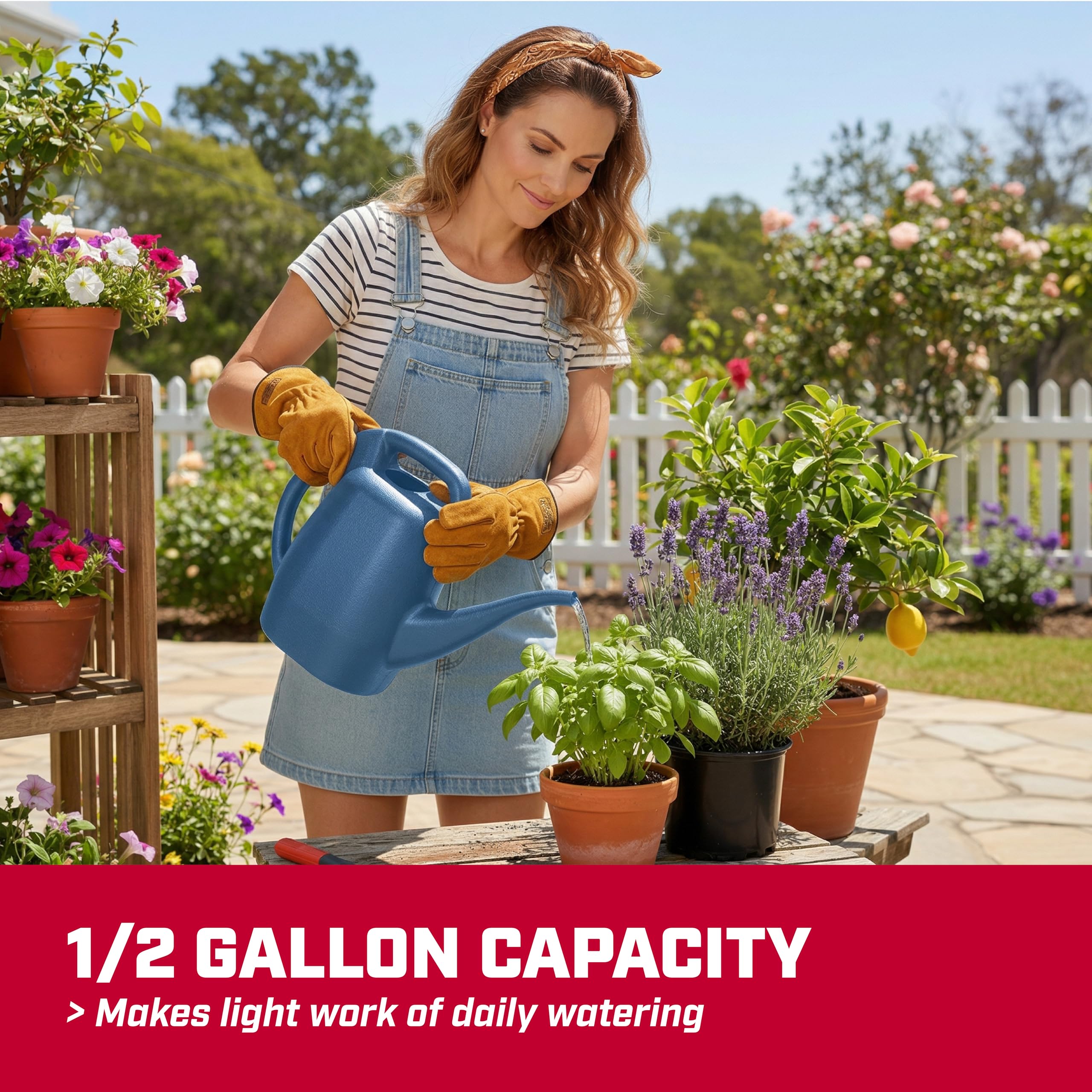 Chapin 48006 Gießkanne, Garten, Innen- und Außenpflanzen, recycelter Kunststoff, hergestellt in den USA, 0,5 Gallonen, Blau