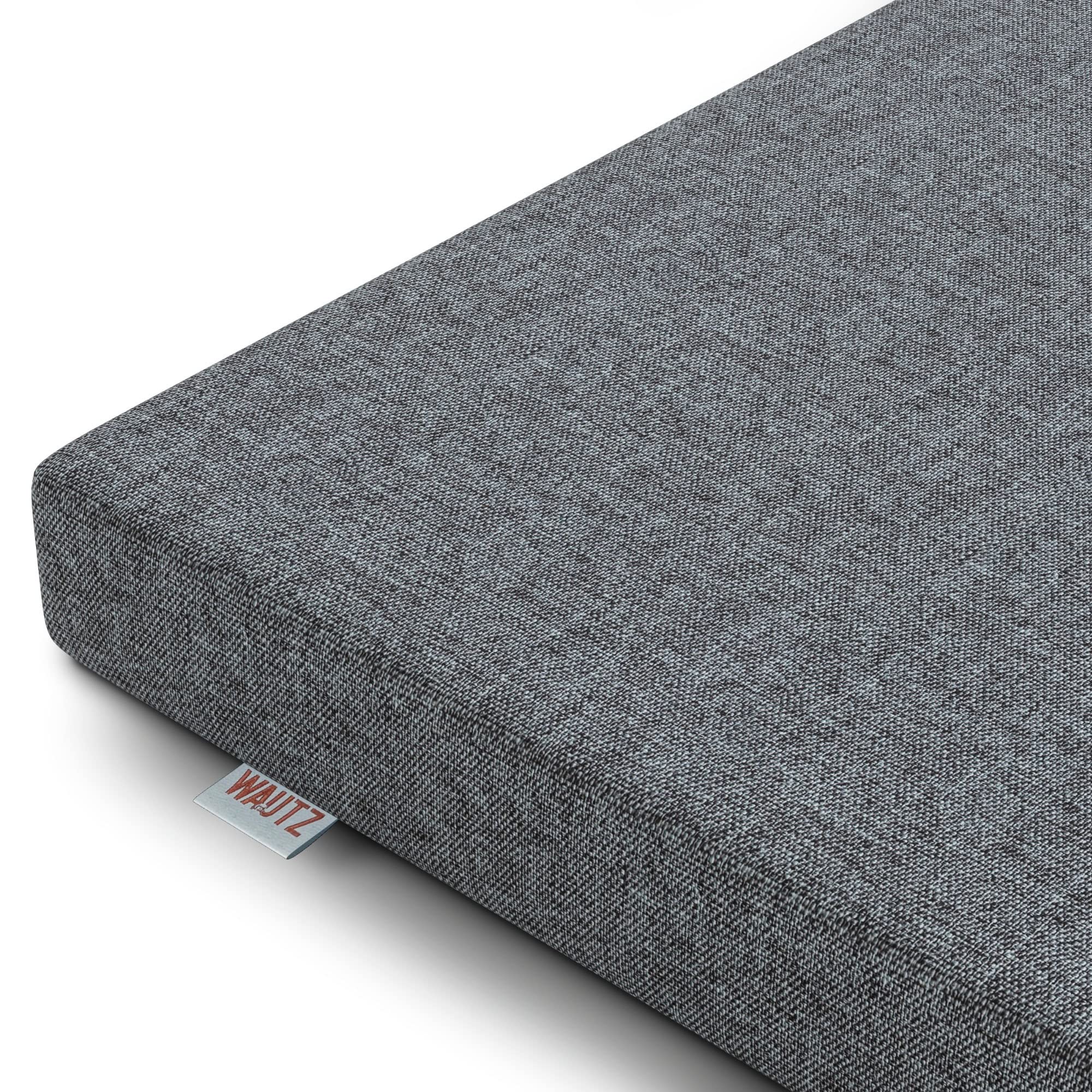 MSS e.K. Hundematte Leo 60 x 100 cm in Anthrazit Hundekorb mit abnehmbaren Polyester-Bezug und weicher Polsterung waschbares Hundekissen 100 x 60 x 6 cm Hundematte Hundesofa Welpenbett