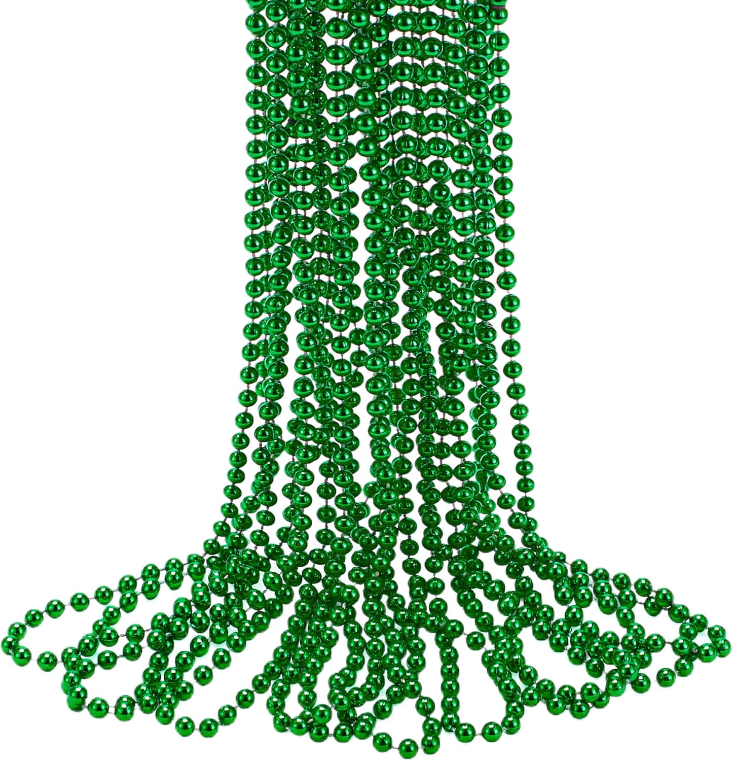 JOYIN 12 Pcs Mardi Gras Gold Green Purple Bead Necklaces, Multi Metallic Colors Necklace Set for Mardi Gras Party Favors Supplies, St. Patricks Day Costume Accessories Decorations