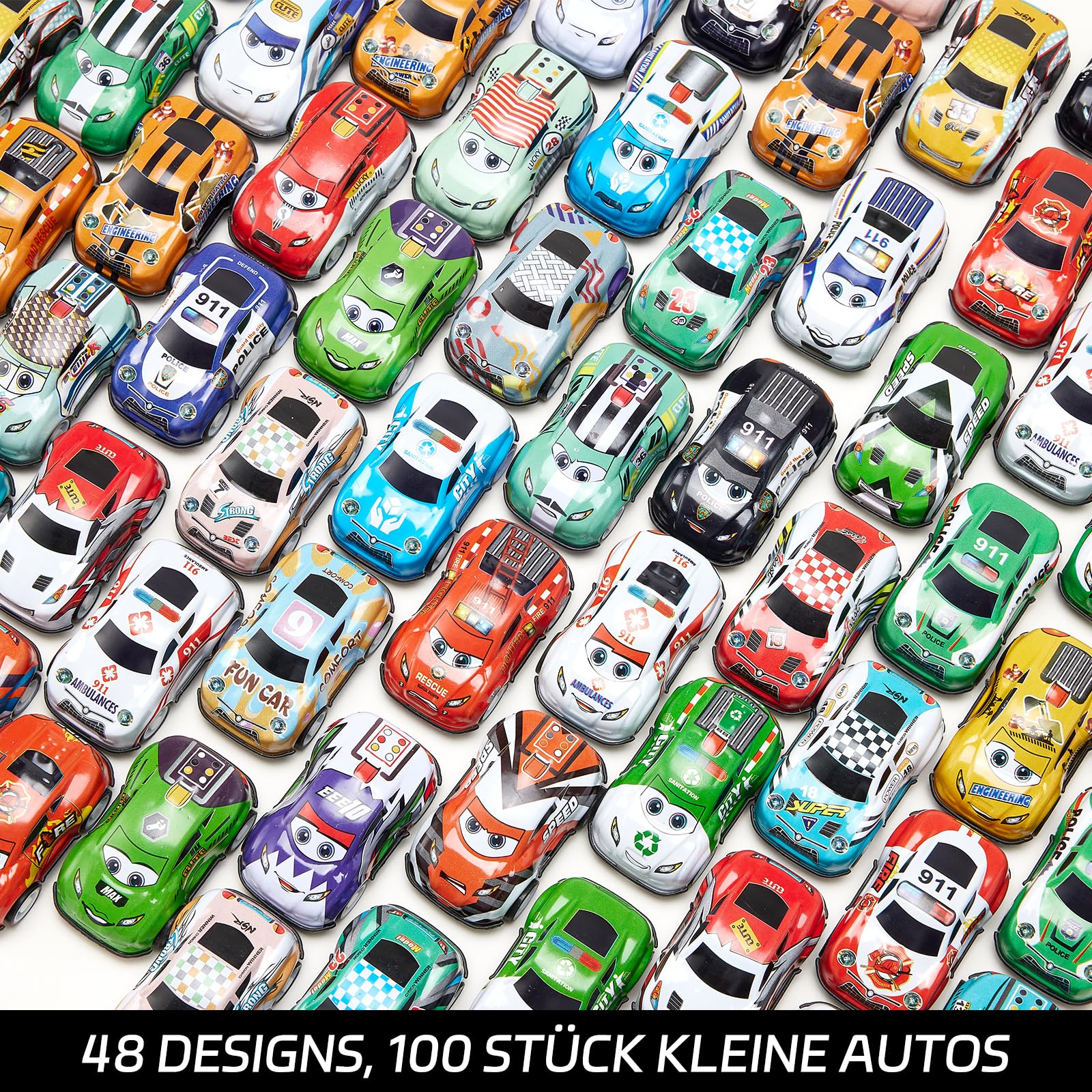 Generisch 100 Stück Kleine Autos, Zurückziehen Mini Spielzeugautos ab 2 3 4 Jahre Aufziehauto Metall Spielzeugautos Set Mitgebsel Geburtstag Geschenk für Kinder Jungen und Mädchen