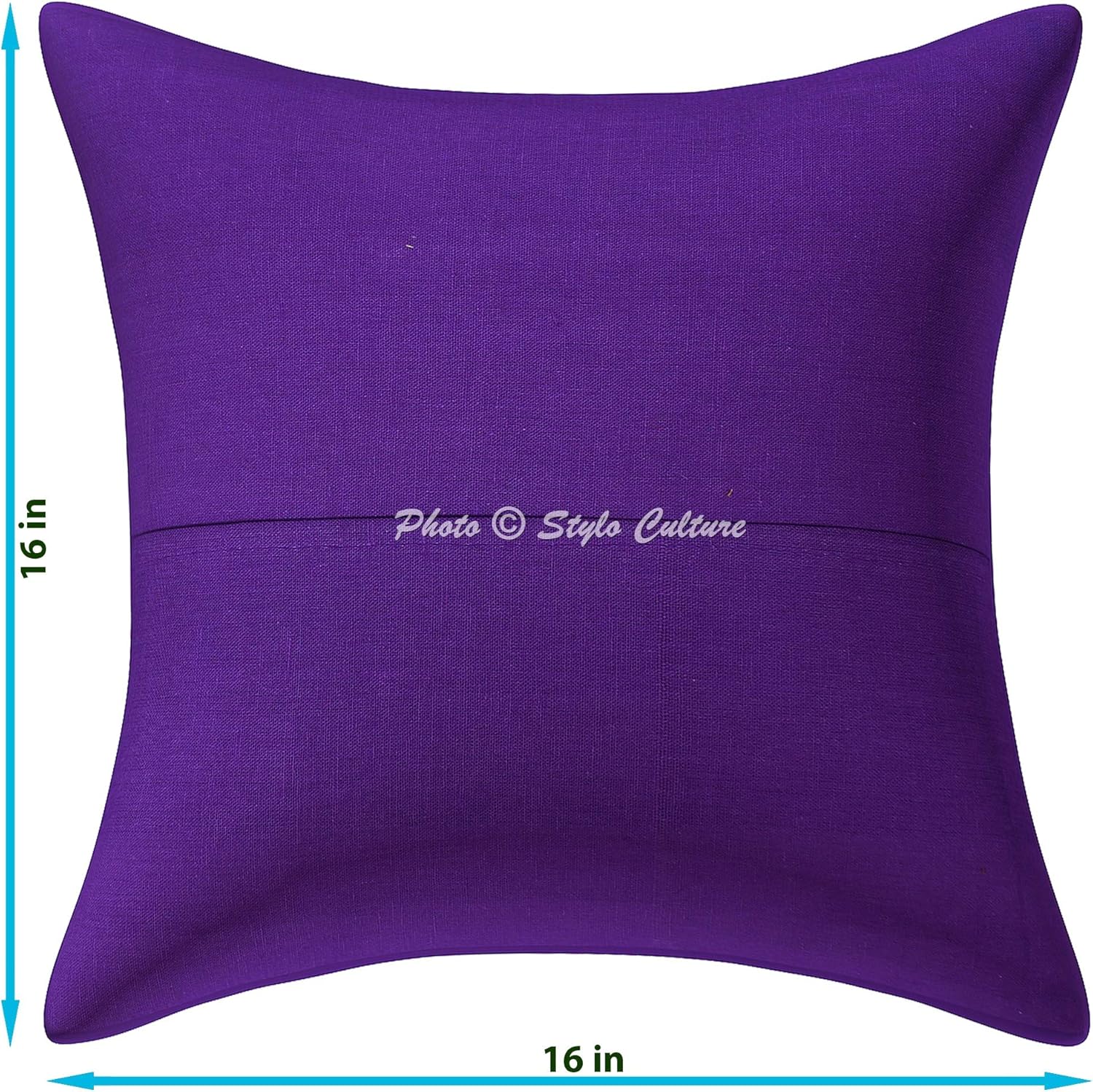 Bohemian Vintage Patchwork Sofa Settee Accent Throw Pillow Covers 40x40 cm Cotton Living Room Purple Floral Decorative Square Luxury Envelope Indian 16x16 Inch Cushion Covers - 4 Pcs